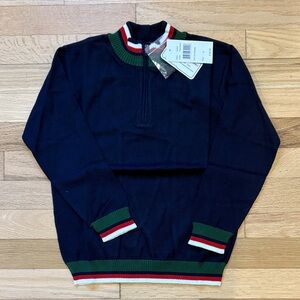 NWT-Children’s Navy Sweater with Striped Accents.Size6